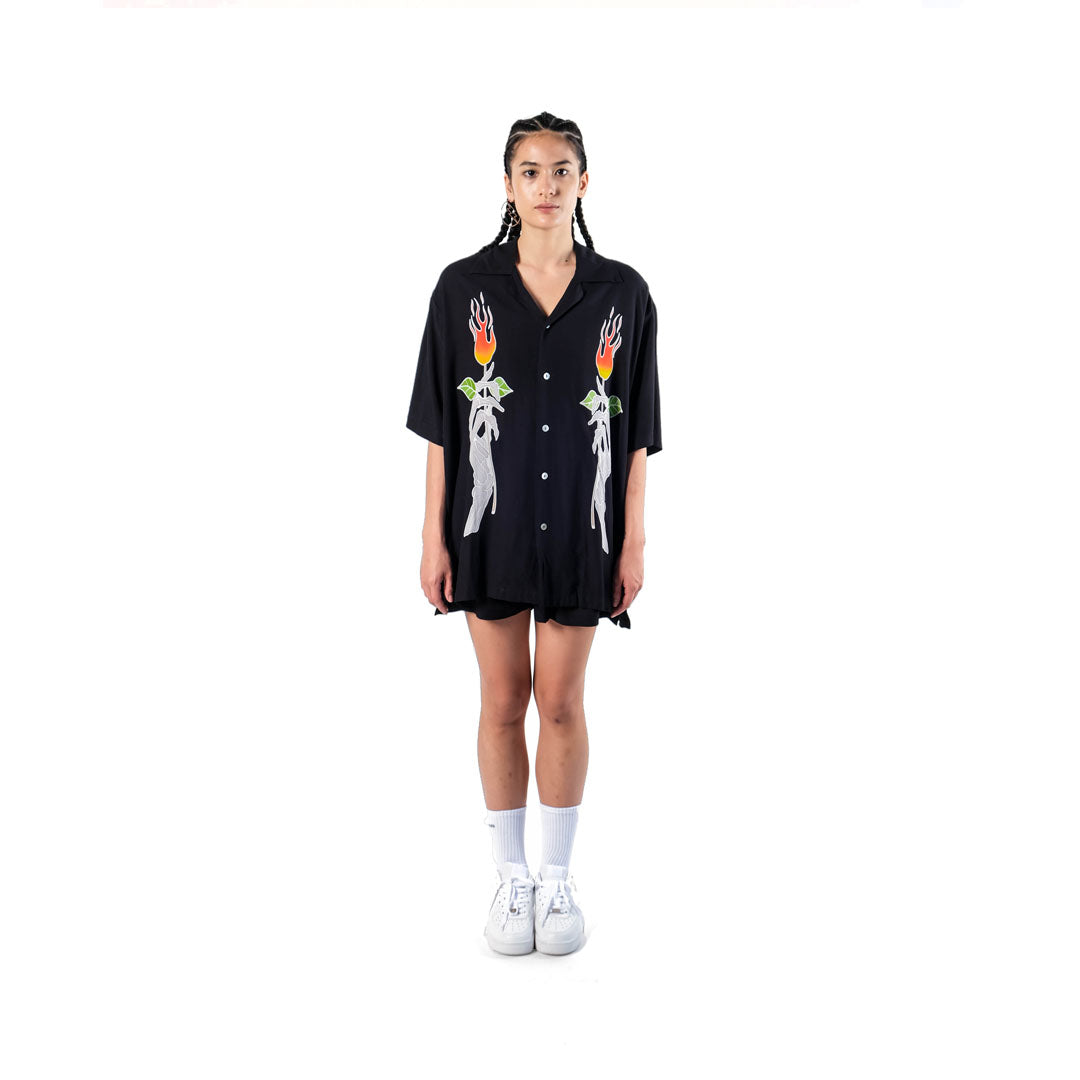 The Esoteric World X Revolver Shirt Flaming Skull Multi