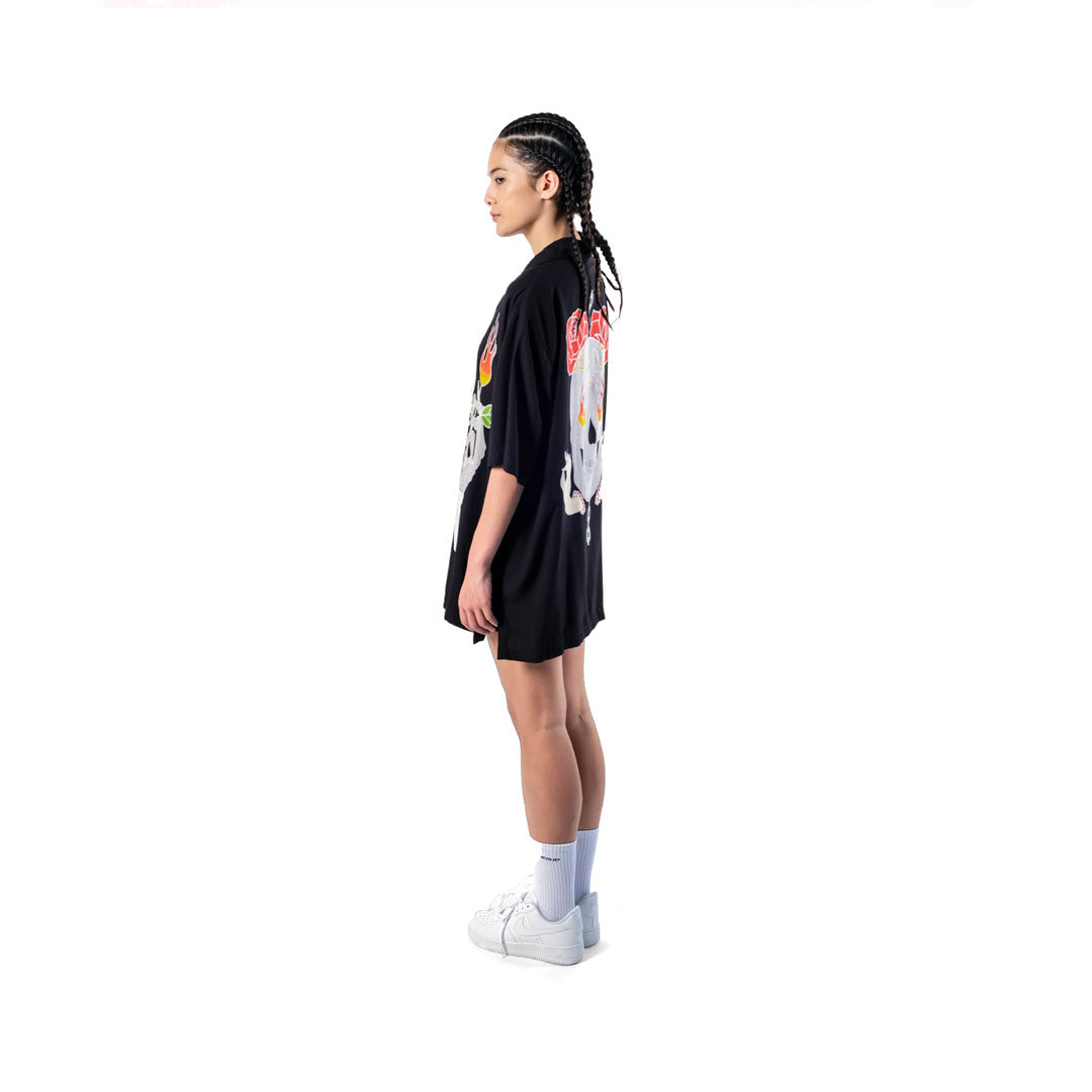 The Esoteric World X Revolver Shirt Flaming Skull Multi
