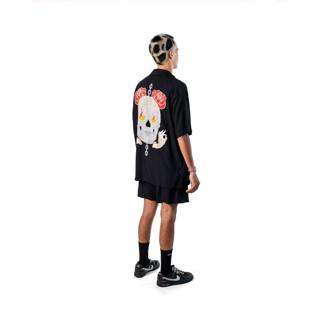 The Esoteric World X Revolver Shirt Flaming Skull Multi