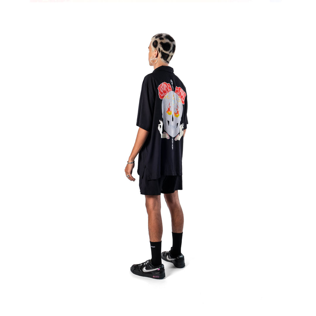 The Esoteric World X Revolver Shirt Flaming Skull Multi