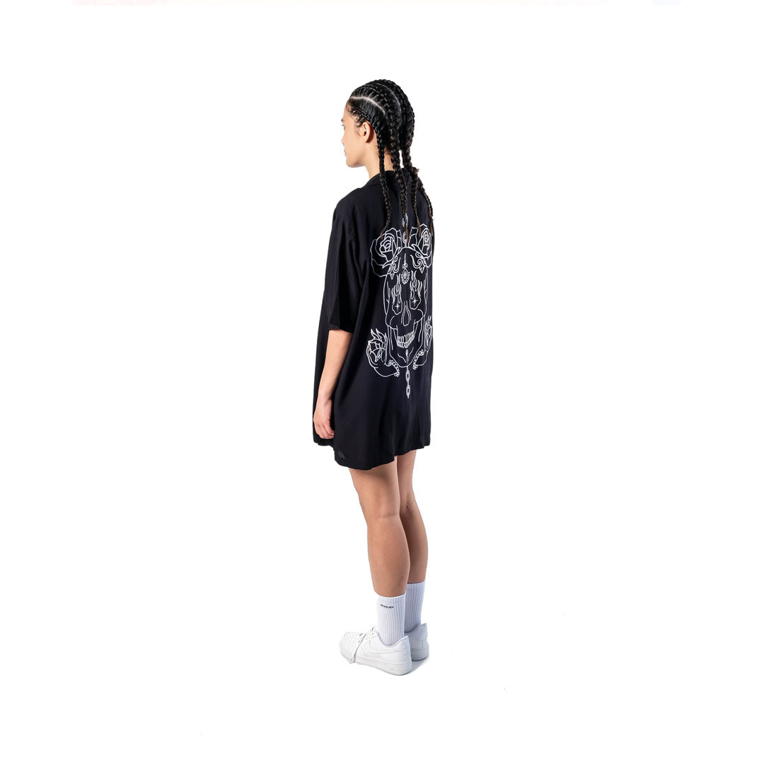 The Esoteric World X Revolver Shirt Flaming Skull Black