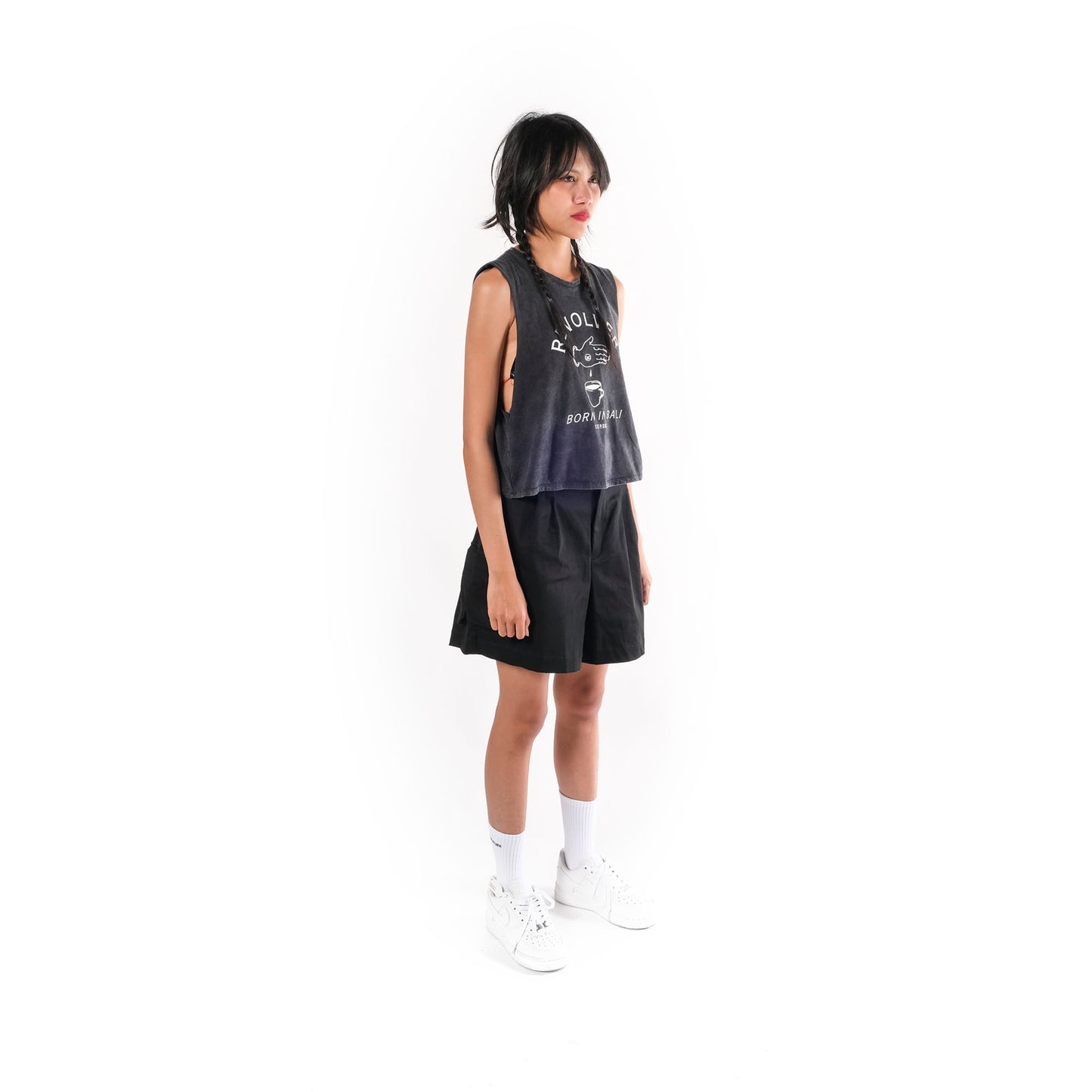 Revs Signature Women's Bleeding Hand Crop Singlet