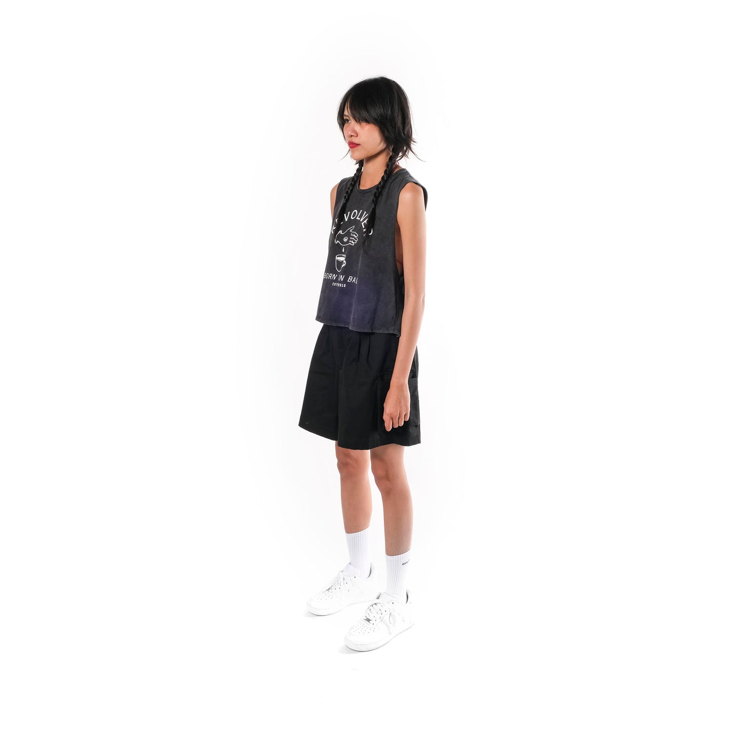 Revs Signature Women's Bleeding Hand Crop Singlet