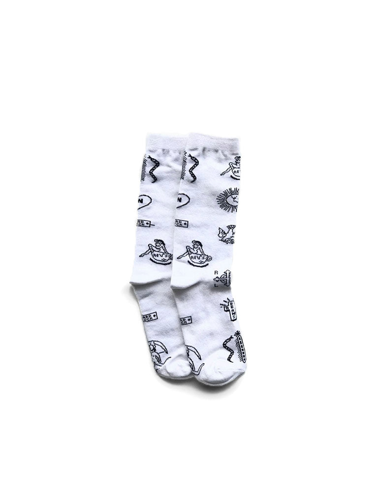 Revolver Socks Party White