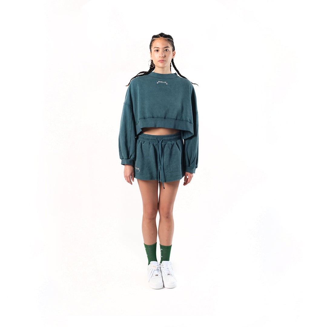 Evolve Crop Sweater Verdigris