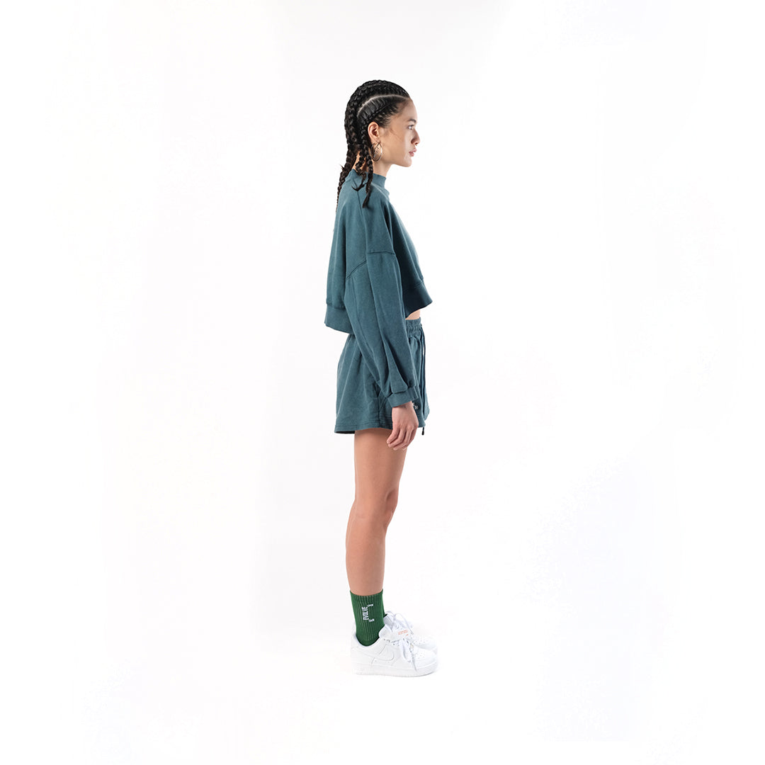 Evolve Crop Sweater Verdigris