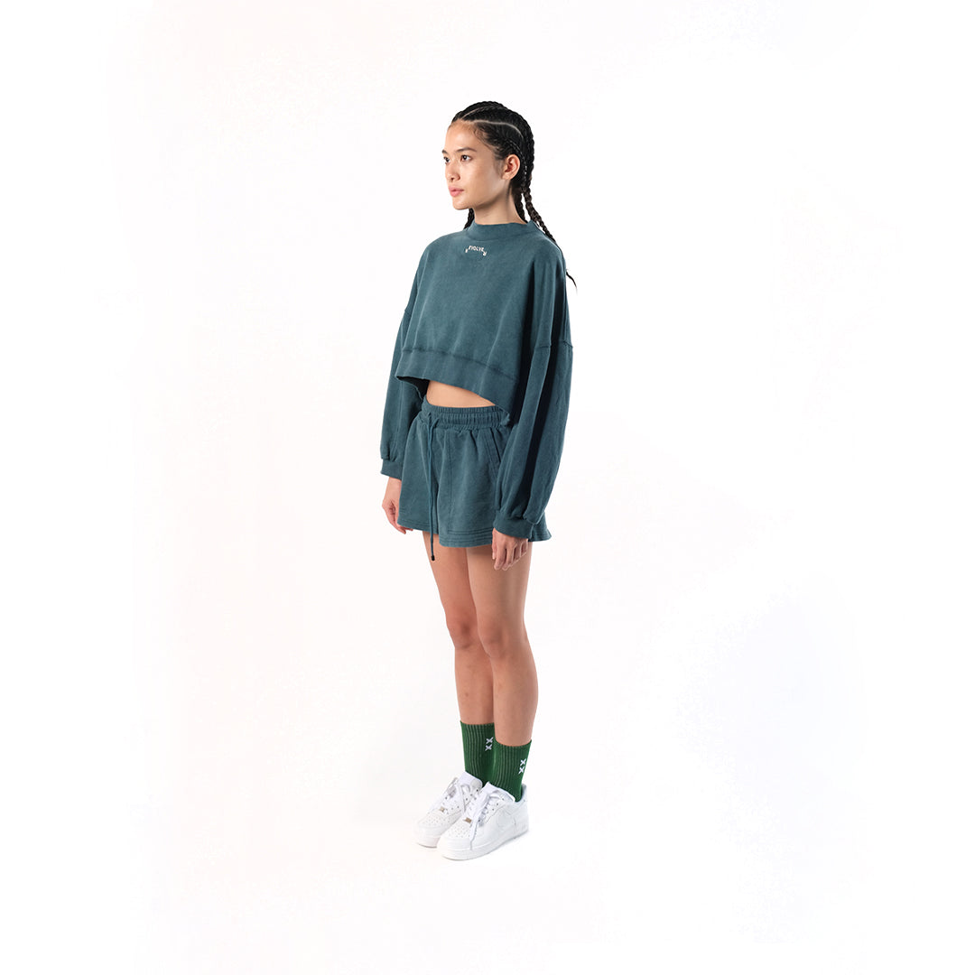 Evolve Crop Sweater Verdigris