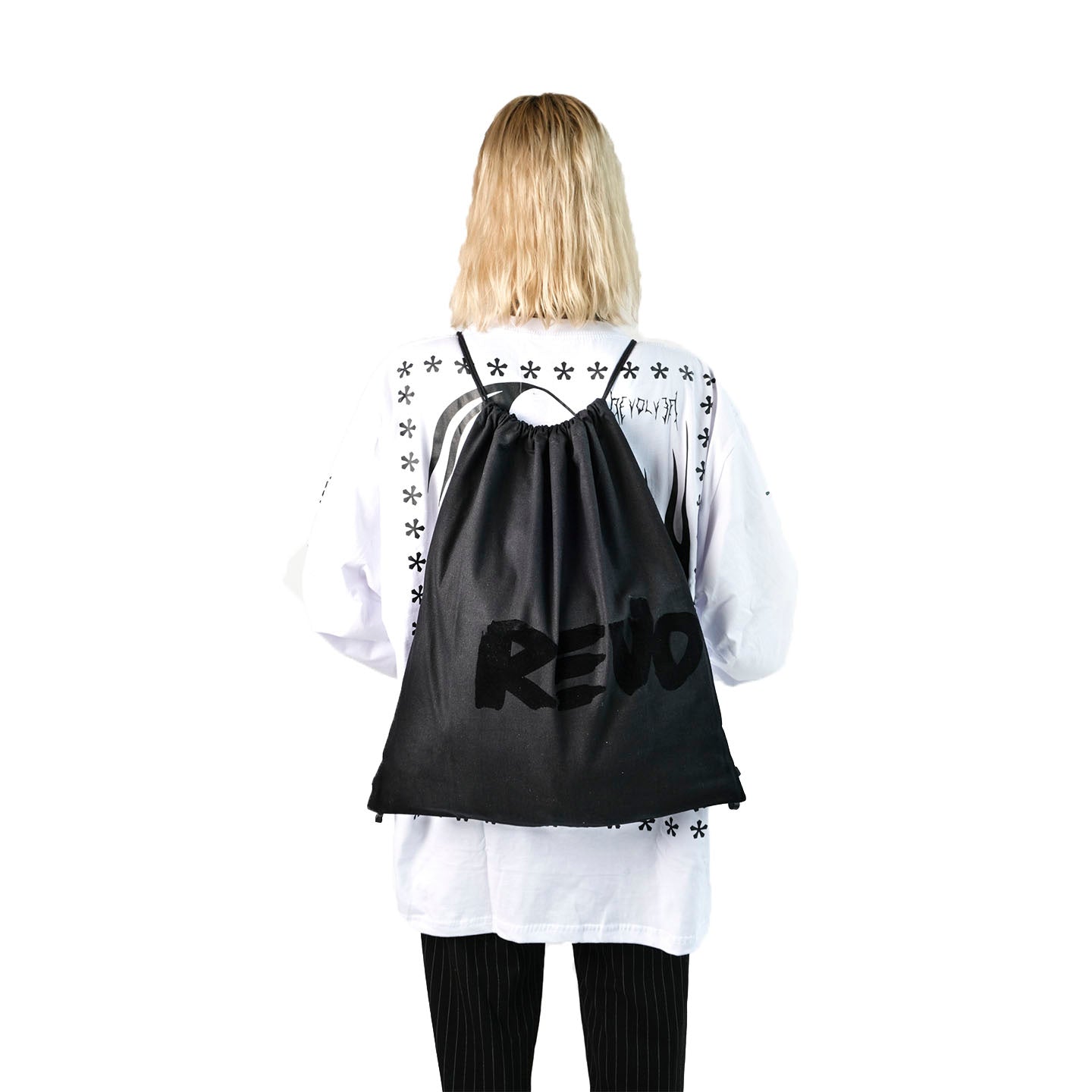 Revs Black Drawstring Bag